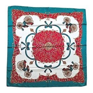 💖 2/$30 Satin Boho Carriage Green red neck hair head square oversized scarf